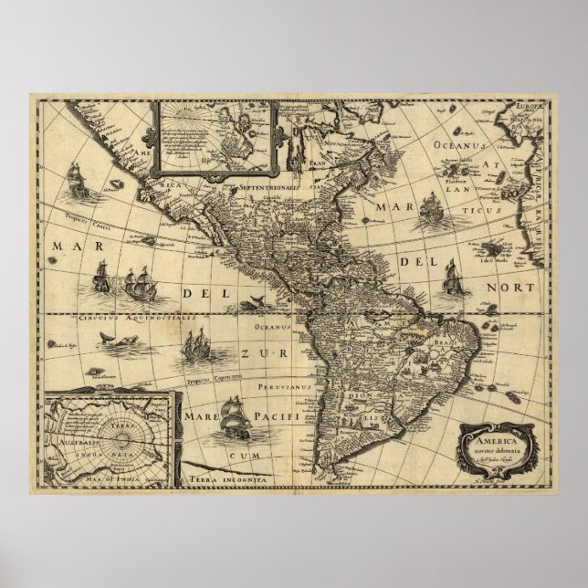 America Noviter Delineata Poster (Vorne)