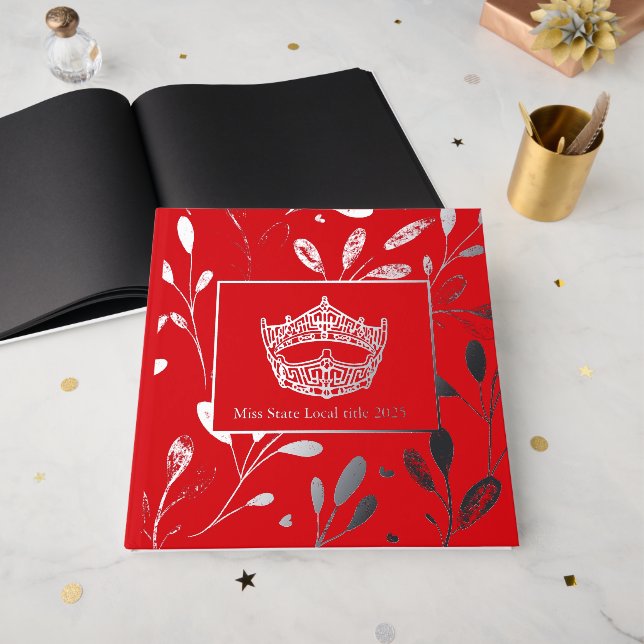 America Pageant Crown Foil Leaf Scrapbook Gästebuch (Vorderseite Offen)