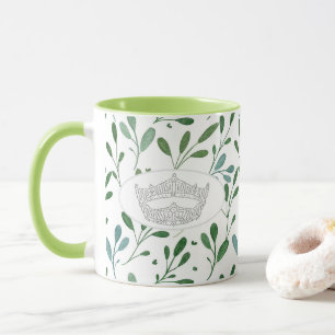 America Pageant Crown Leaf Print Two Ton Tasse