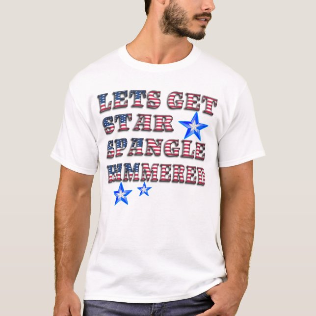America Patriotic Star Spangle Hammered Shirt (Vorderseite)