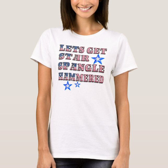 America Patriotic Star Spangle Hammered Shirt (Vorderseite)