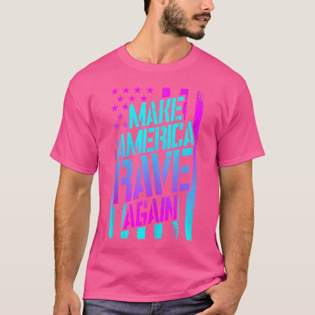 America Rave Techno Festival Edm Dj Usa T-Shirt (Vorderseite)