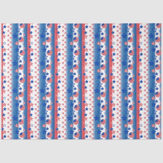 America Red White and Blue Series Design 25 Seidenpapier (Vorderseite)