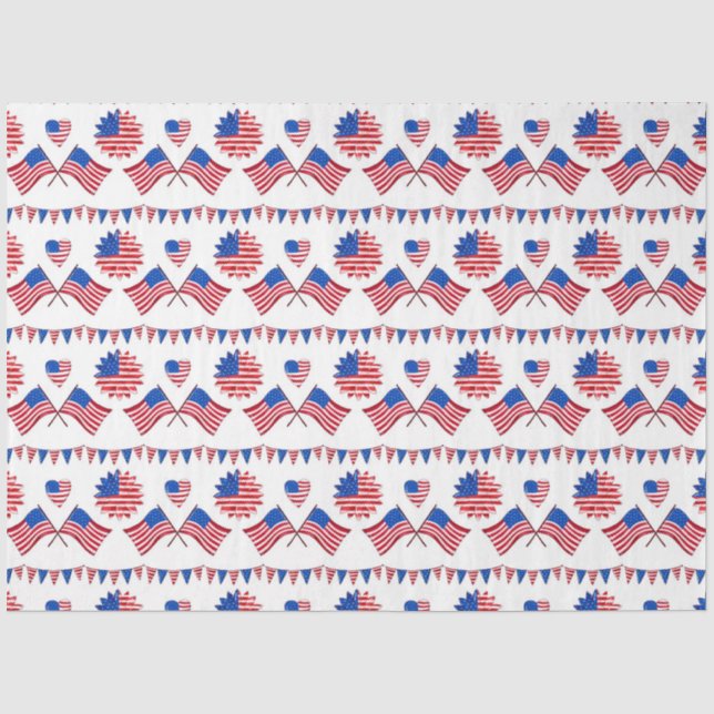 America Red White and Blue Series Design 26 Seidenpapier (Vorderseite)