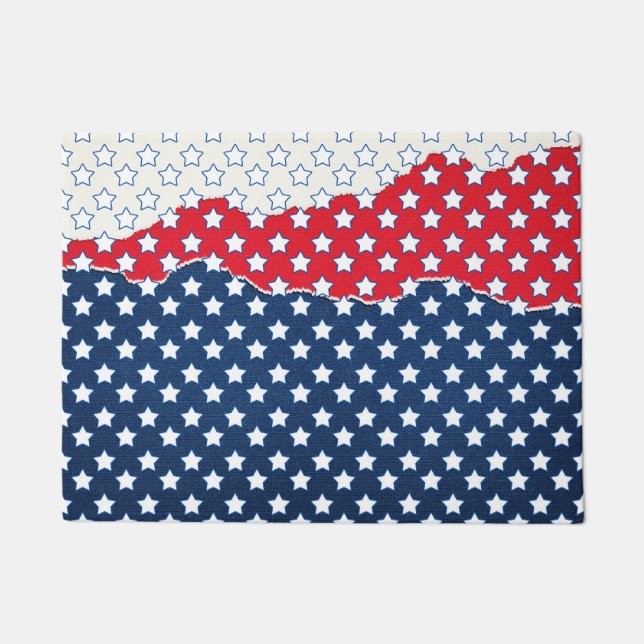 America Red White & Blue Stars Fußmatte (Vorderseite)