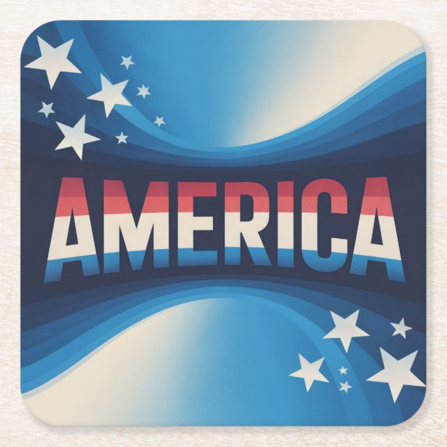 America Red White Blue Untersetzer Set (Vorderseite)