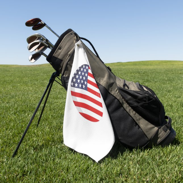 AMERICA Round FLAG GOLF TOWEL Golfhandtuch (Gras)
