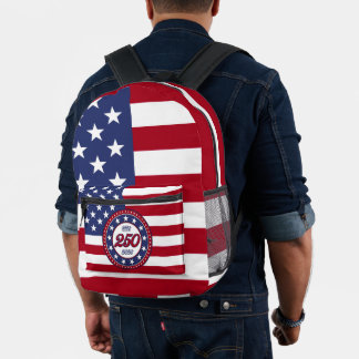 America’s 250th Birthday With USA Flag Bedruckter Rucksack