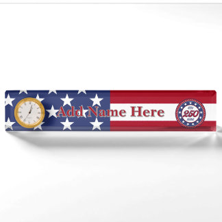 America’s 250th Birthday With USA Flag Desk Name P Namensplakette