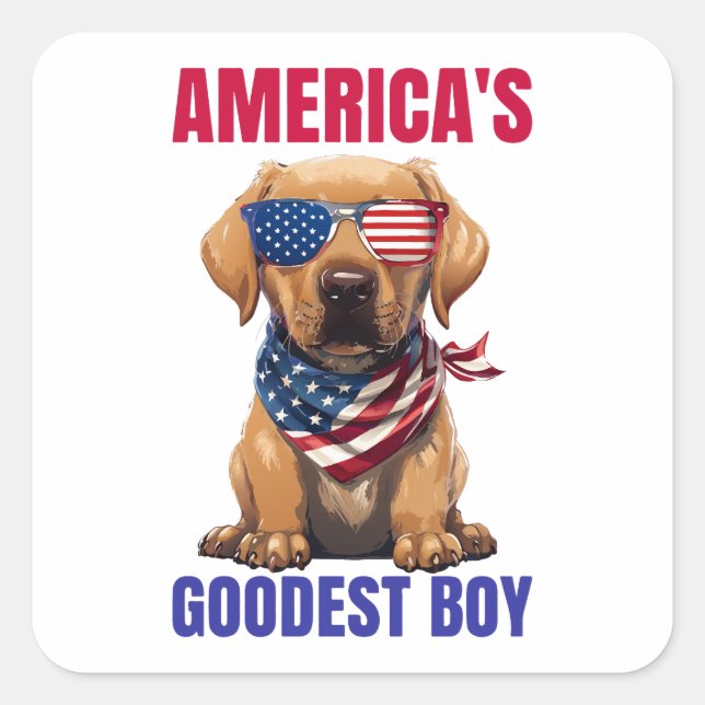 America’s Goodest Labrador Quadratischer Aufkleber (Vorderseite)