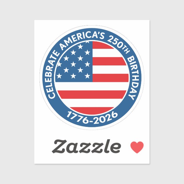 America Semiquincentennial 1776-2026 USA 250 Flag Aufkleber (Blatt)