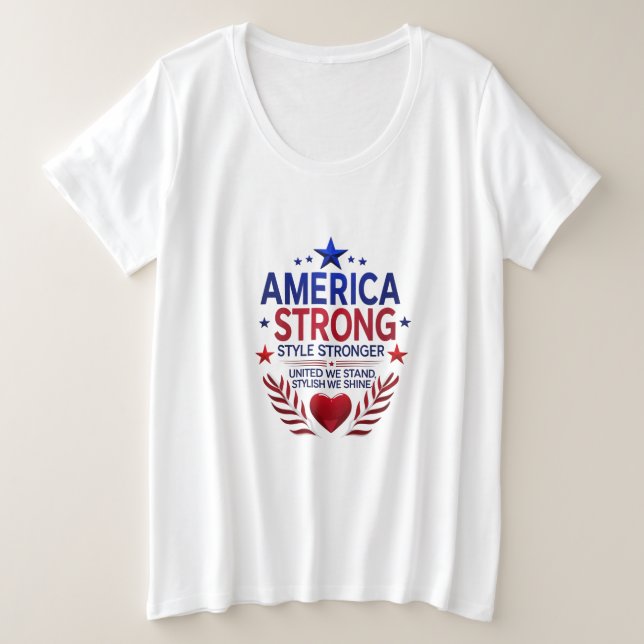 America Strong Plus Size T - Shirt | (Design vorne)
