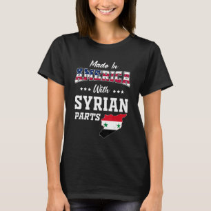 America Syriens Parts Syria Map USA Flag Herkunft T-Shirt
