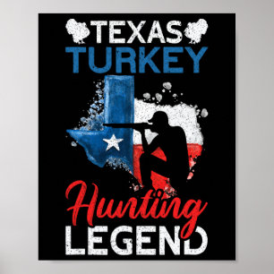 America Texas Türkei Jagd Legende Funny Turkey H Poster