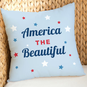 America the Beautiful Blau Sterne Patriotisch Kissen