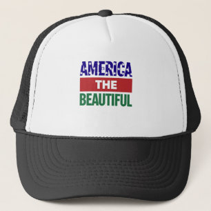 America The Beautiful Topografische Karte Truckerkappe