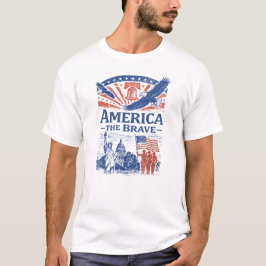 America The Brave Patriotischer Tribut T-Shirt