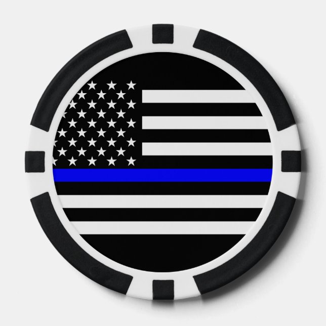 America Thin Blue Line Symbol Pokerchips (Vorderseite)