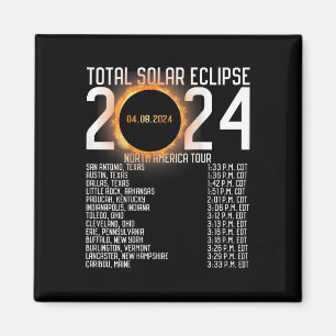 America Tour 2024 Totality On Back Solar Eclipse Magnet