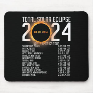 America Tour 2024 Totality On Back Solar Eclipse Mousepad