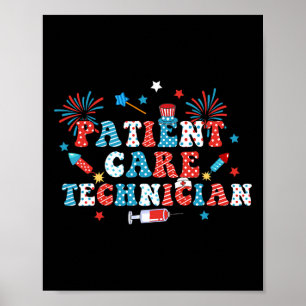 America Usa Feuerwerk Patient Care Technician 4.  Poster