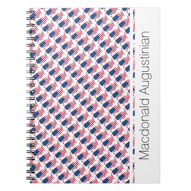 AMERICA USA Flag Custom Ajouter un nom Carnet Jour (Devant)