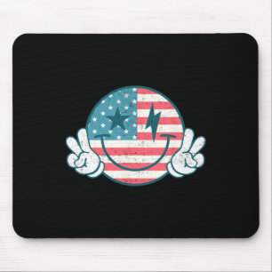 America Vibes Smile Face American Flag 4. Juli Mousepad