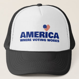 America, Where Voting Works Truckerhut Truckerkappe