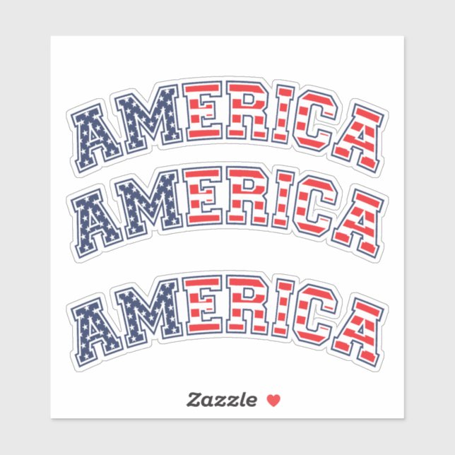 America White Red Blue Aufkleber (Blatt)