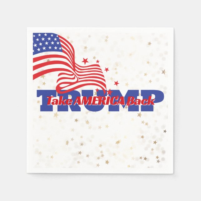AMERICA ZURÜCKNEHMEN Trump Slogan Serviette (Vorderseite)