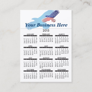 Américain 2015 de calendrier de carte de visite