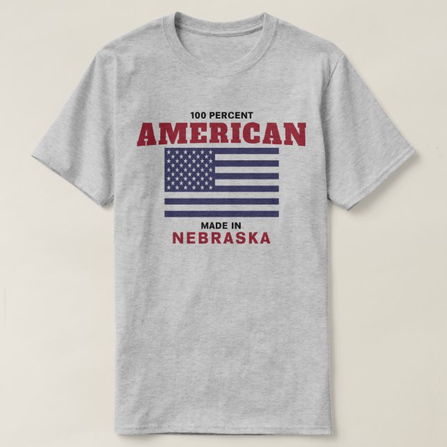 Américain de 100 pour cent fait dans le T-shirt du (Design devant)