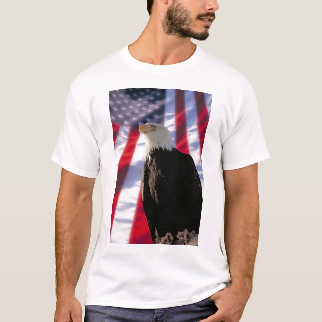 Américain Eagle et T-shirt de drapeau (Devant)