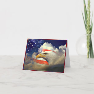 Américain patriote Eagle et carte de drapeau