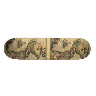 Americam utramque - Norden u. Südamerika-Karte Skateboard
