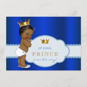 American African Prince Baby Dusche Einladung