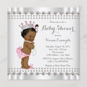 American African Princess Pearl Baby Shooter Einladung