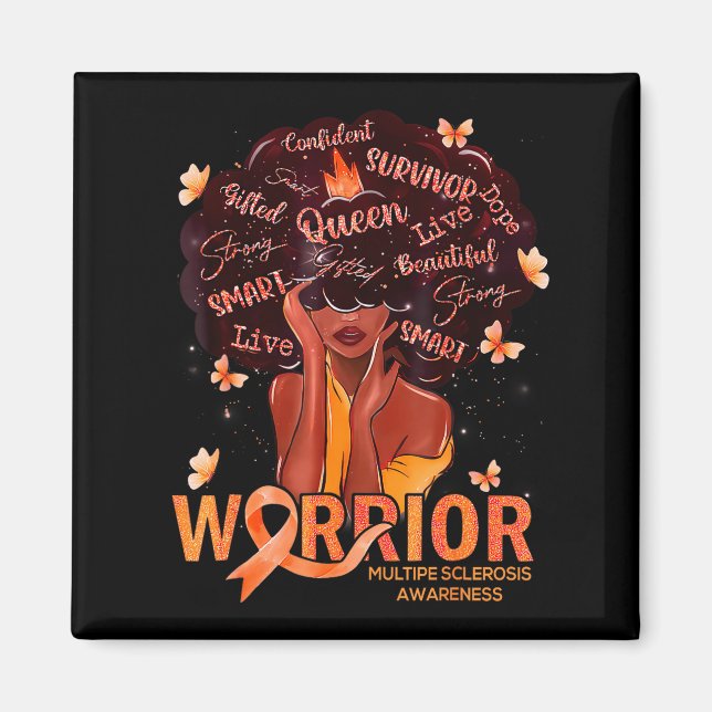 American Afro Black Women Queen Multiple Sclerosis Magnet (Vorne)
