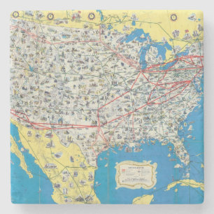 American Airlines-Systemskarte Steinuntersetzer