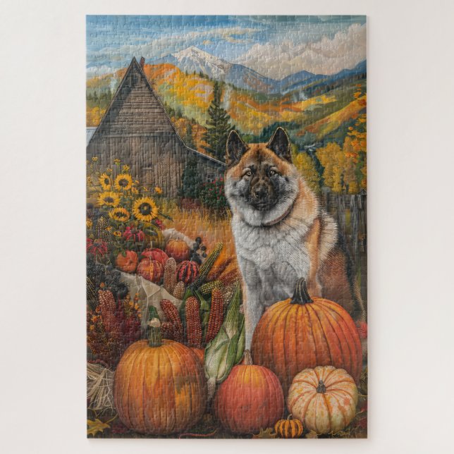 American Akita Autumn Harvest Erntedank (Vertikal)