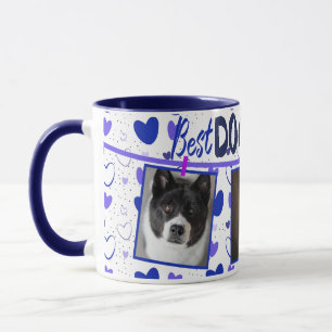 American Akita Best Dog Vater Ever Blue Hearts Tasse