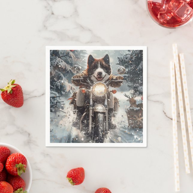 American Akita Dog Weihnachten Serviette (Beispiel)