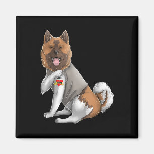American Akita I Liebe Mama Tattoo Hundeshirt Mütt Magnet