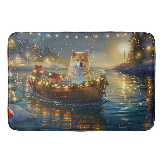 American Akita Weihnachtsfest Reise Badematte (Vorderseite)