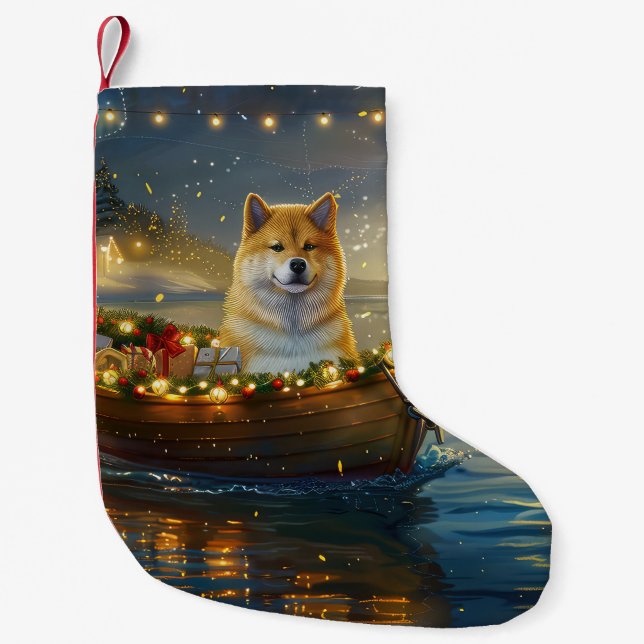 American Akita Weihnachtsfest Reise Kleiner Weihnachtsstrumpf (Vorderseite)