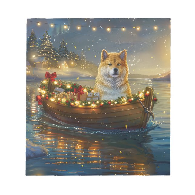 American Akita Weihnachtsfest Reise Notizblock (Vorderseite)