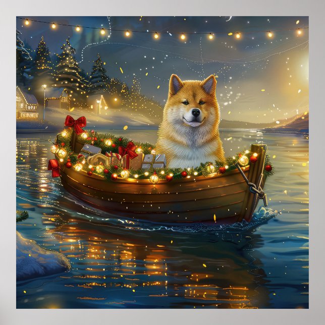 American Akita Weihnachtsfest Reise Poster (Vorne)