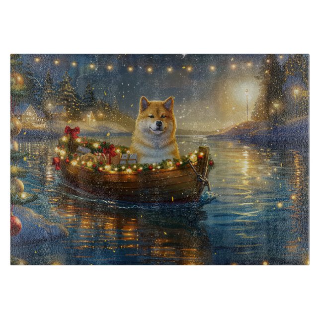 American Akita Weihnachtsfest Reise Schneidebrett (Vorderseite)