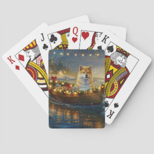 American Akita Weihnachtsfest Reise Spielkarten