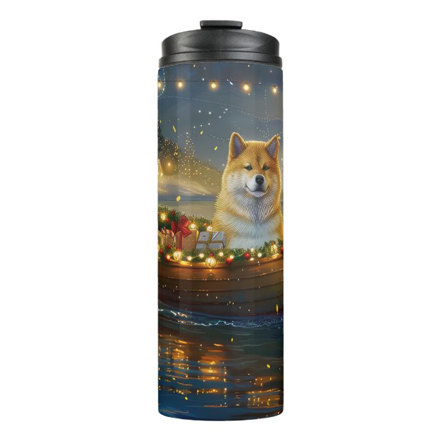 American Akita Weihnachtsfest Reise Thermosbecher (Vorderseite)